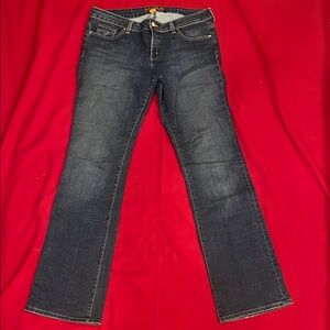 Michael Kors Women's Jeans straight leg with metal MK initials on back pocket